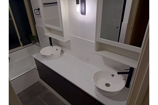 Newly renovated bathroom with sink